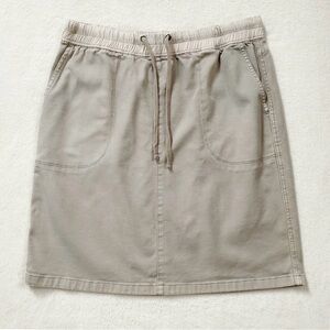 NIC+ZOE Pull On Skirt Tan Cotton Modal Stretch Pockets Size 8